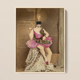 Sexualis - Richard Freiherr Von Krafft-ebing Art Print / Canvas Vintage-style Framed Portrait Masked Performer Ornate Pink White