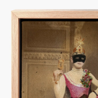 Sexualis - Richard Freiherr Von Krafft-ebing Art Print / Canvas Vintage-style Portrait Masked Figure Pink Dress Floral Embellishments