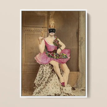 Sexualis - Richard Freiherr Von Krafft-ebing Art Print / Canvas Vintage-style Portrait Masked Performer Ornate Pink Black Raspberry-pink