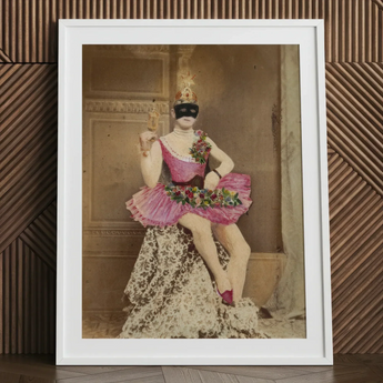 Sexualis - Richard Freiherr Von Krafft-ebing Art Print / Canvas Vintage-style Portrait White Frame Elegantly Dressed Figure Raspberry-pink