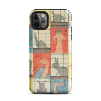 Shadow Figures - Utagawa Hiroshige Phone Case Iphone 11 Pro Max / Gloss Vibrant Vintage-inspired Grid Illustrated Hands Animal Hiroshige’s,