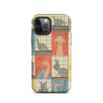 Shadow Figures - Utagawa Hiroshige Phone Case Iphone 12 Pro / Matte Vintage Japanese Woodblock Print Design Hands Hiroshige’s, Traditional