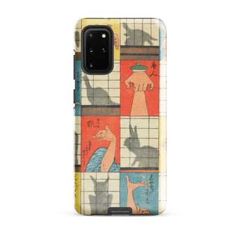 Shadow Figures - Utagawa Hiroshige Phone Case Samsung Galaxy S20 Plus / Gloss Vintage Japanese-style Grid Pattern Illustrated Hands