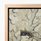 Shah Abbas and His Page - Muhammad Qasim Musavvir Art Print / Canvas Light Wood-framed Artwork Intricate Vintage-style Illustration Tree