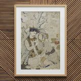 Shah Abbas and His Page - Muhammad Qasim Musavvir Art Print, 20x30’’ / 51x76cm / Natural Frame / 2’’ Matboard, Framed Antique Persian