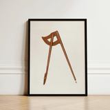 Shaker Compass - Richard Barnett Decorative Art Print / Canvas Framed Illustration Vintage Wooden Brass Accents Barnett’s Mesmerizing,