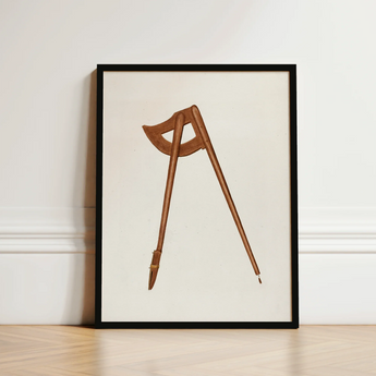Shaker Compass - Richard Barnett Decorative Art Print / Canvas Framed Illustration Vintage Wooden Brass Accents Barnett’s Mesmerizing,