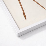 Shaker Compass - Richard Barnett Decorative Art Print / Canvas Minimalist Framed Artwork Two Slender Brown Leather Straps Barnett’s