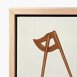 Shaker Compass - Richard Barnett Decorative Art Print / Canvas Minimalist Wooden Axe Illustration Textured Off-white Framed Barnett’s