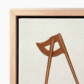 Shaker Compass - Richard Barnett Decorative Art Print / Canvas Minimalist Wooden Axe Illustration Textured Off-white Framed Barnett’s