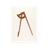 Shaker Compass - Richard Barnett Decorative Art Print, Wooden Compass Divider Tool Long Legs Curved Handle