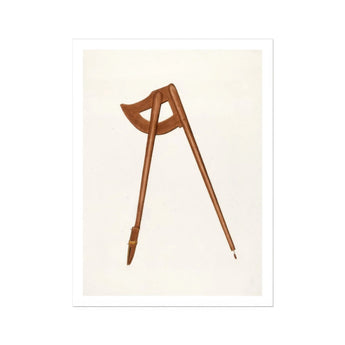 Shaker Compass - Richard Barnett Decorative Art Print, Wooden Compass Divider Tool Long Legs Curved Handle