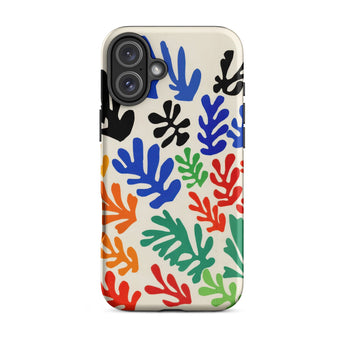 Sheaf – Henri Matisse Cutouts Iphone Case, 16 Plus / Matte, Colorful Leaf-patterned Phone Case