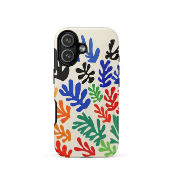 Sheaf – Henri Matisse Cutouts Phone Case Iphone 17 / Matte Iphone 12 Case Colorful Leaf Pattern White Background Henri Matisse Sheaf,