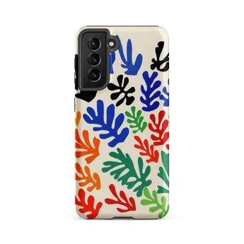 Sheaf – Henri Matisse Cutouts Phone Case Samsung Galaxy S21 Fe / Matte Vibrant Cream-colored Phone Case Adorned Playful Pattern Stylized