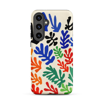 Sheaf – Henri Matisse Cutouts Phone Case Samsung Galaxy S24 Plus / Matte Vibrant Cream-colored Phone Case Adorned Playful Pattern Blue