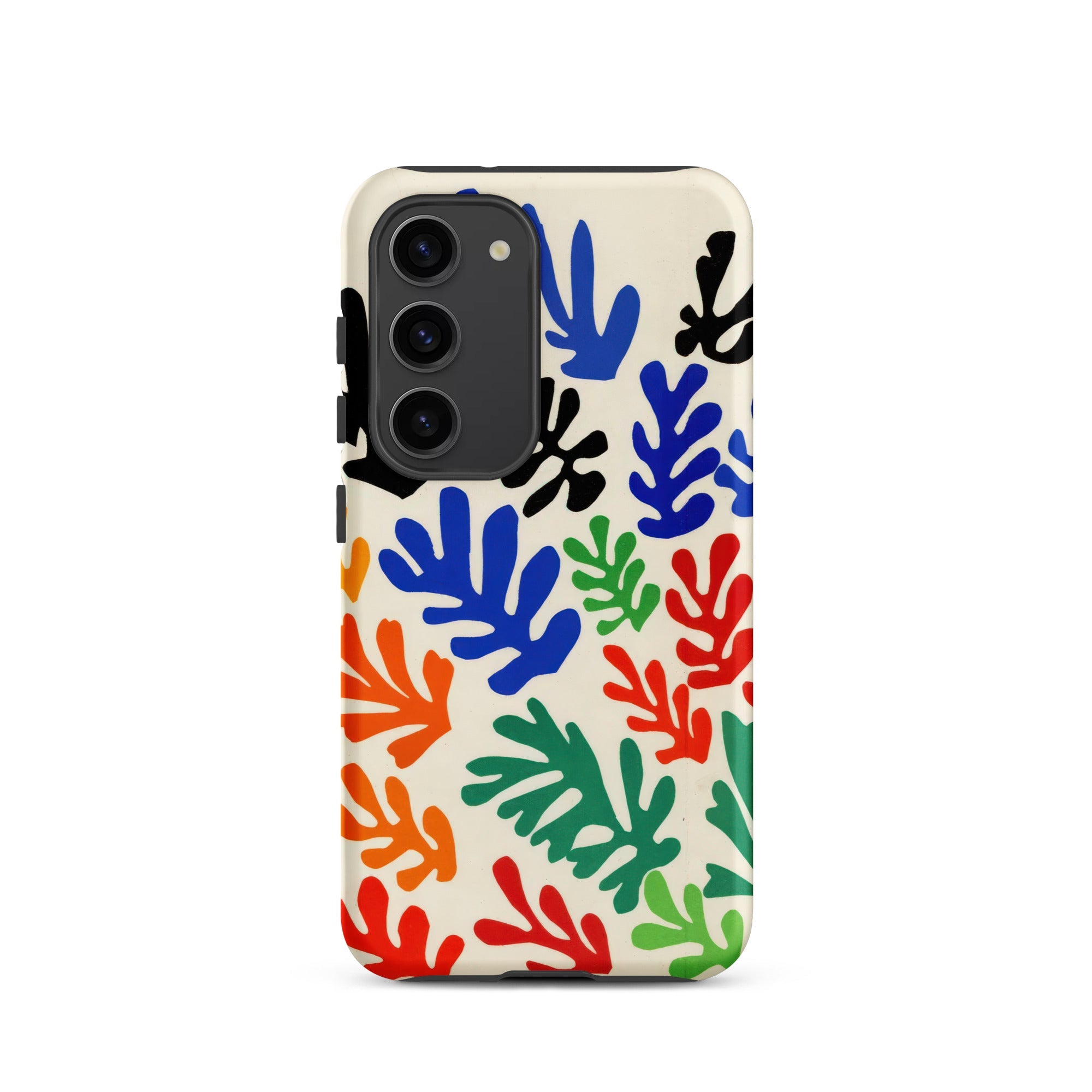 Sheaf – Henri Matisse Cutouts Samsung Case, Galaxy S23 / Matte, White Phone Case Colorful Abstract Leaf Pattern