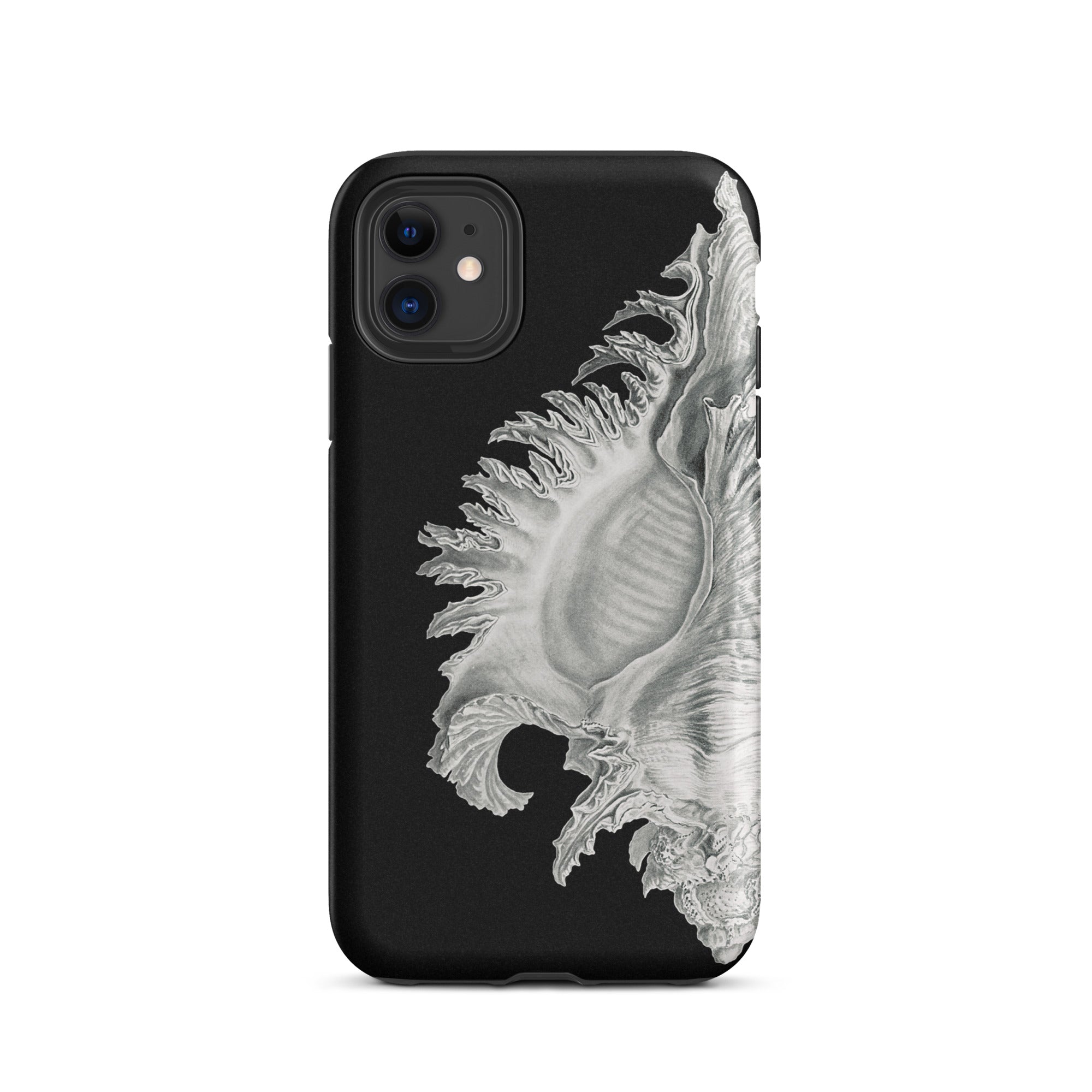 Shell Ernst Haeckel Black & White Sea Life Iphone Case, 11 / Matte, Black Phone Case Seashell Design