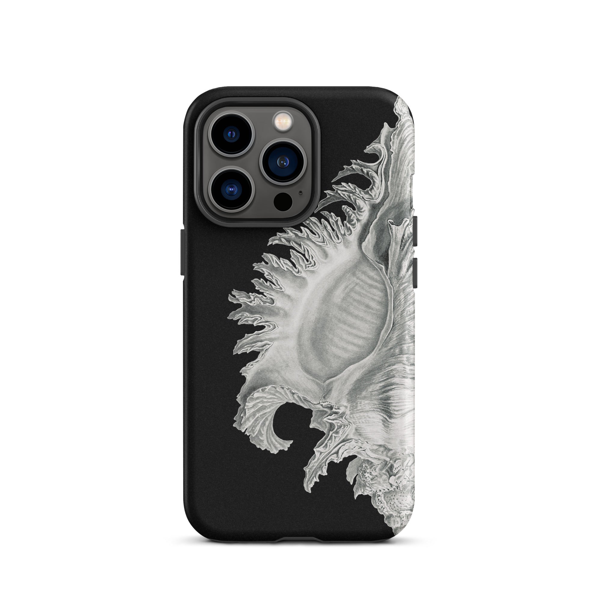 Shell Ernst Haeckel Black & White Sea Life Iphone Case, 13 Pro / Matte, Black Phone Case Seashell Design