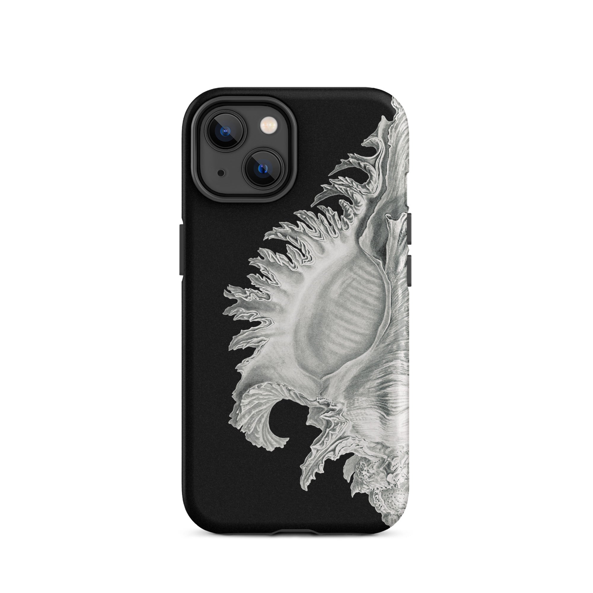 Shell Ernst Haeckel Black & White Sea Life Iphone Case, 14 / Matte, Black Phone Case Seashell Design