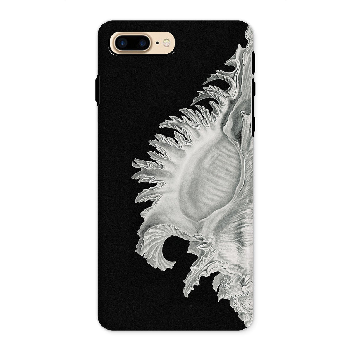 Shell Ernst Haeckel Black & White Sea Life Iphone Case, 8 Plus / Matte, Black Phone Case Seashell Design
