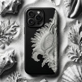 Shell - Ernst Haeckel Black & White Sea Life Phone Case Black Phone Case Detailed Monochromatic Illustration Ornate Seashell Ernst Haeckel