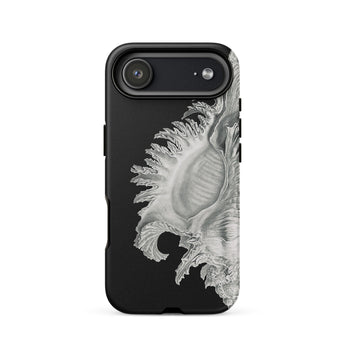 Shell - Ernst Haeckel Black & White Sea Life Phone Case Iphone 17 Air / Matte Black White Seahorse Phone Case Textured Design Durable Ernst