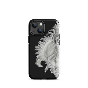 Shell - Ernst Haeckel Black & White Sea Life Phone Case Iphone 13 Mini / Matte Black Phone Case Seashell Design Ernst Haeckel Shell, Black,