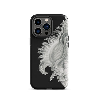 Shell - Ernst Haeckel Black & White Sea Life Phone Case Iphone 13 Pro / Matte Black Phone Case Seashell Design Ernst Haeckel Shell, Black,