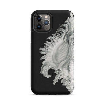 Shell - Ernst Haeckel Black & White Sea Life Phone Case Iphone 11 Pro / Matte Black Phone Case Seashell Design Ernst Haeckel Shell, Black,