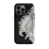 Shell - Ernst Haeckel Black & White Sea Life Phone Case Iphone 14 Pro Max / Matte Black Phone Case Seashell Design Ernst Haeckel Shell,