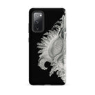 Shell Ernst Haeckel Black & White Sea Life Samsung Case, Galaxy S20 Fe / Matte, Black Smartphone Case Detailed White Seashell Design