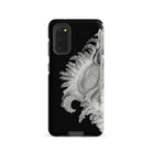 Shell Ernst Haeckel Black & White Sea Life Samsung Case, Galaxy S20 / Matte, Black Smartphone Case Detailed Light Colored Seashell Design