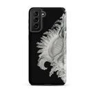 Shell Ernst Haeckel Black & White Sea Life Samsung Case, Galaxy S21 Plus / Matte, Black Smartphone Case Detailed White Seashell Design
