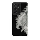 Shell Ernst Haeckel Black & White Sea Life Samsung Case, Galaxy S21 Ultra / Matte, Black Phone Case Detailed Grayscale Illustration Seashell