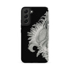 Shell Ernst Haeckel Black & White Sea Life Samsung Case, Galaxy S22 Plus / Matte, Black Phone Case Detailed White Seashell Design