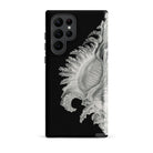 Shell Ernst Haeckel Black & White Sea Life Samsung Case, Galaxy S22 Ultra / Matte, Black Smartphone Case Detailed White Seashell Design