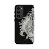 Shell - Ernst Haeckel Black & White Sea Life Samsung Case, Galaxy S23 Plus / Matte, Black Phone Case Detailed White Seashell Design