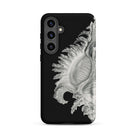 Shell Ernst Haeckel Black & White Sea Life Samsung Case, Galaxy S24 Plus / Matte, Black Smartphone Case Detailed Silvery White Shell Design