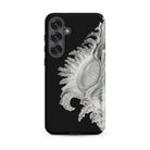 Shell Ernst Haeckel Black & White Sea Life Samsung Case, Galaxy S25 Plus / Matte, Black Smartphone Case Detailed Silvery White Seashell