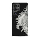 Shell Ernst Haeckel Black & White Sea Life Samsung Case, Galaxy S25 Ultra / Matte, Black Phone Case Detailed White Seashell Design