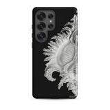 Shell - Ernst Haeckel Black & White Sea Life Samsung Case, Galaxy S25 Ultra / Matte, Black Phone Case Detailed White Seashell Design