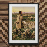 Shepherd - Ruger Donoho Art Print / Canvas Prints Black-framed Art Print Pastoral Scene Shepherd Cream-colored Fur Late 19th-century