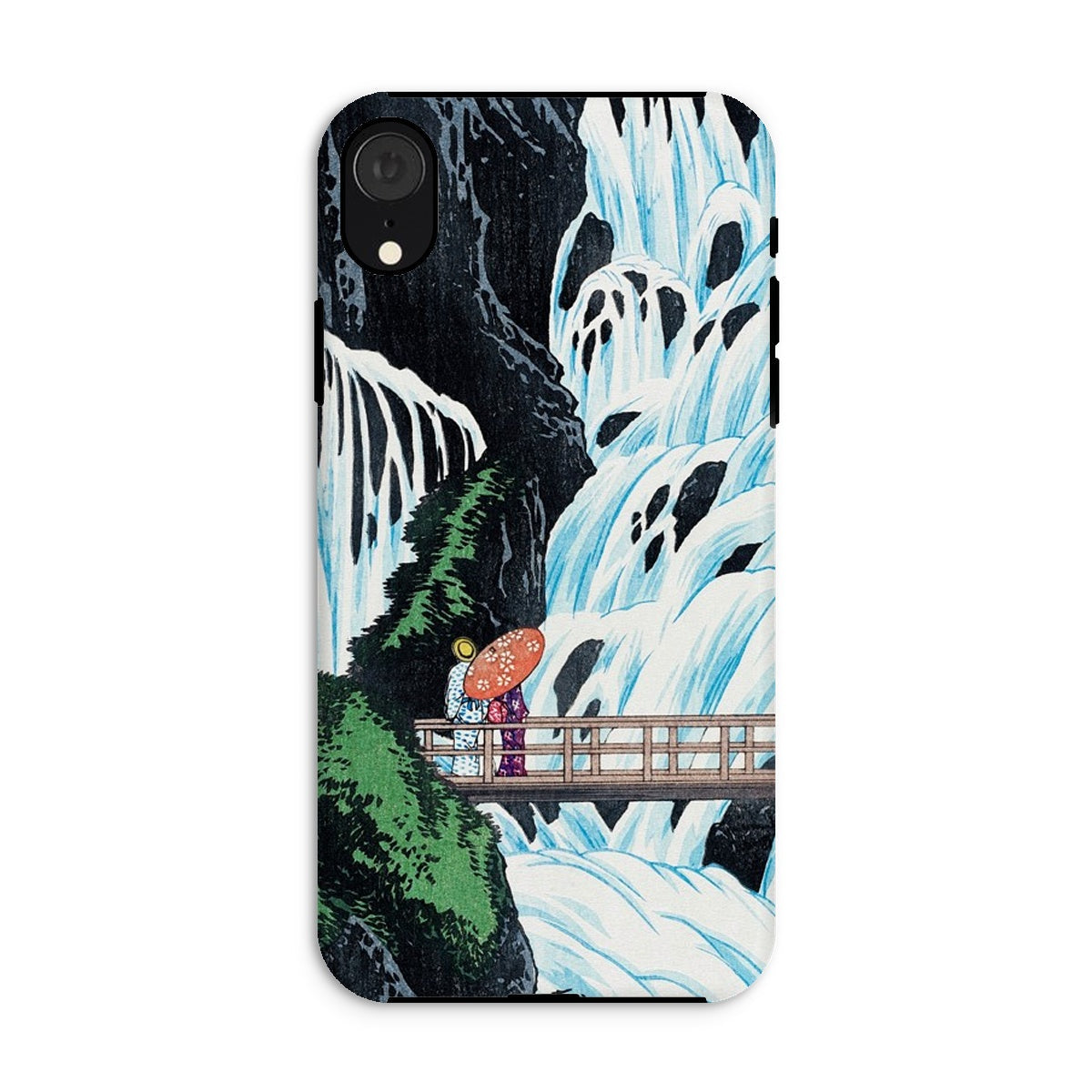 Shiragumo Waterfall Hiroaki Takahashi Iphone Case, Xr / Matte, Iphone Case Japanese Style Landscape Painting Waterfall Bridge