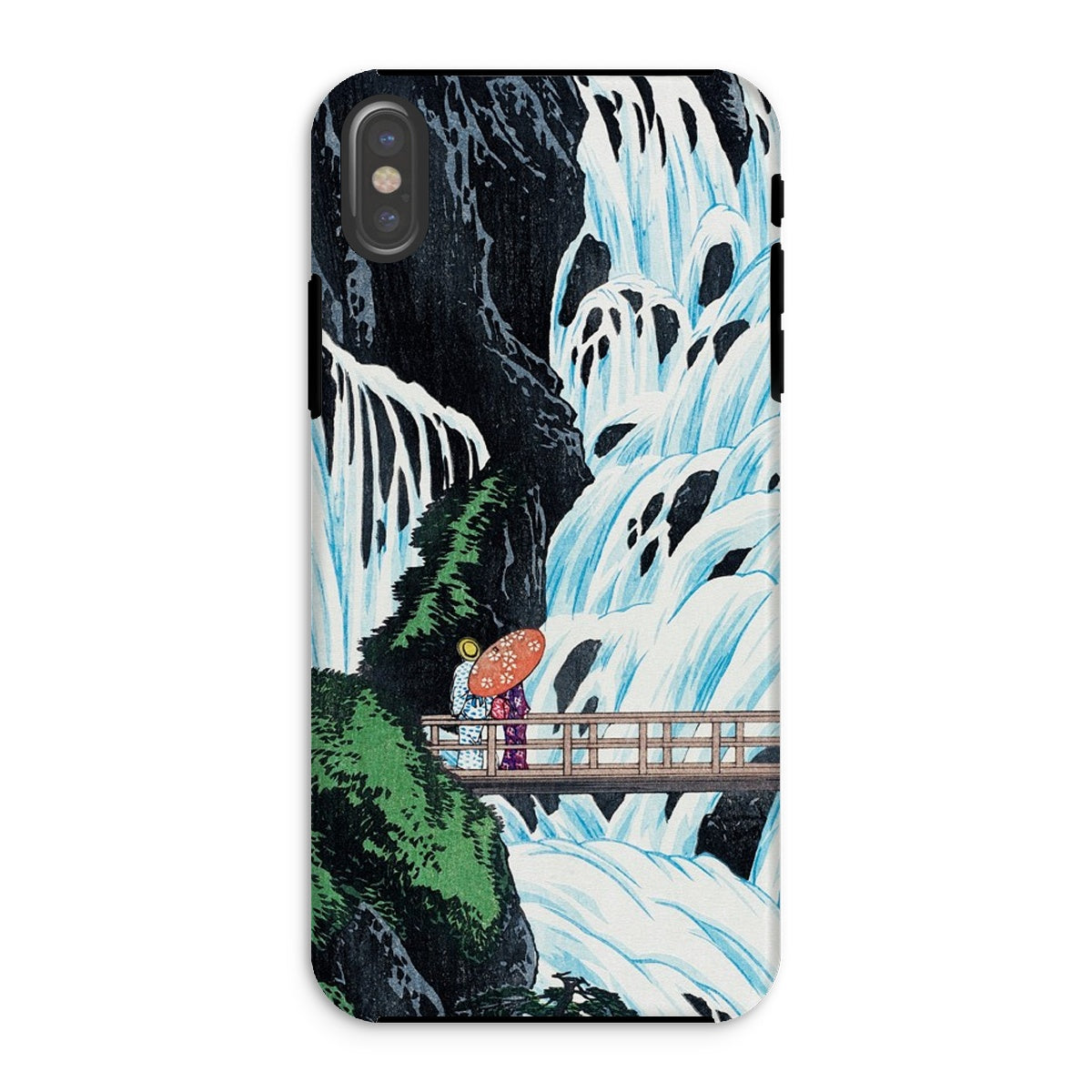Shiragumo Waterfall Hiroaki Takahashi Iphone Case, Xs / Matte, Phone Case Japanese Style Waterfall Landscape Figures Bridge