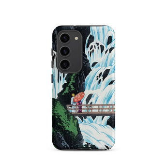 Shiragumo Waterfall - Hiroaki Takahashi Phone Case Samsung Galaxy S23 / Matte Phone Case Vibrant Illustration Two Figures Traditional