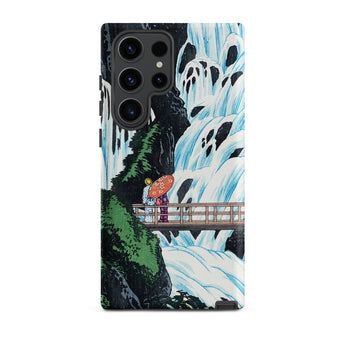 Shiragumo Waterfall - Hiroaki Takahashi Phone Case Samsung Galaxy S24 / Matte Phone Case Vibrant Traditional Japanese Woodblock Print