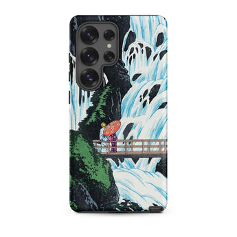 Shiragumo Waterfall - Hiroaki Takahashi Phone Case Samsung Galaxy S25 Ultra / Matte Phone Case Vibrant Stylized Illustration Two Figures