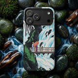 Shiragumo Waterfall - Hiroaki Takahashi Phone Case Phone Case Vibrant Traditional Japanese-style Illustration Two Figures Hiroaki Takahashi