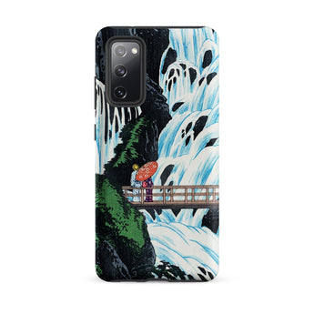 Shiragumo Waterfall - Hiroaki Takahashi Samsung Case, Galaxy S20 Fe / Matte, Phone Case Traditional Japanese Woodblock Print Couple Bridge